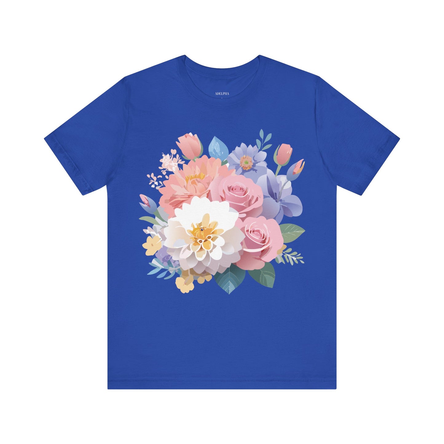 Natural Cotton Tee Shirt with Flowers