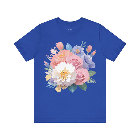 T-Shirt aus natürlicher Baumwolle mit Blumen