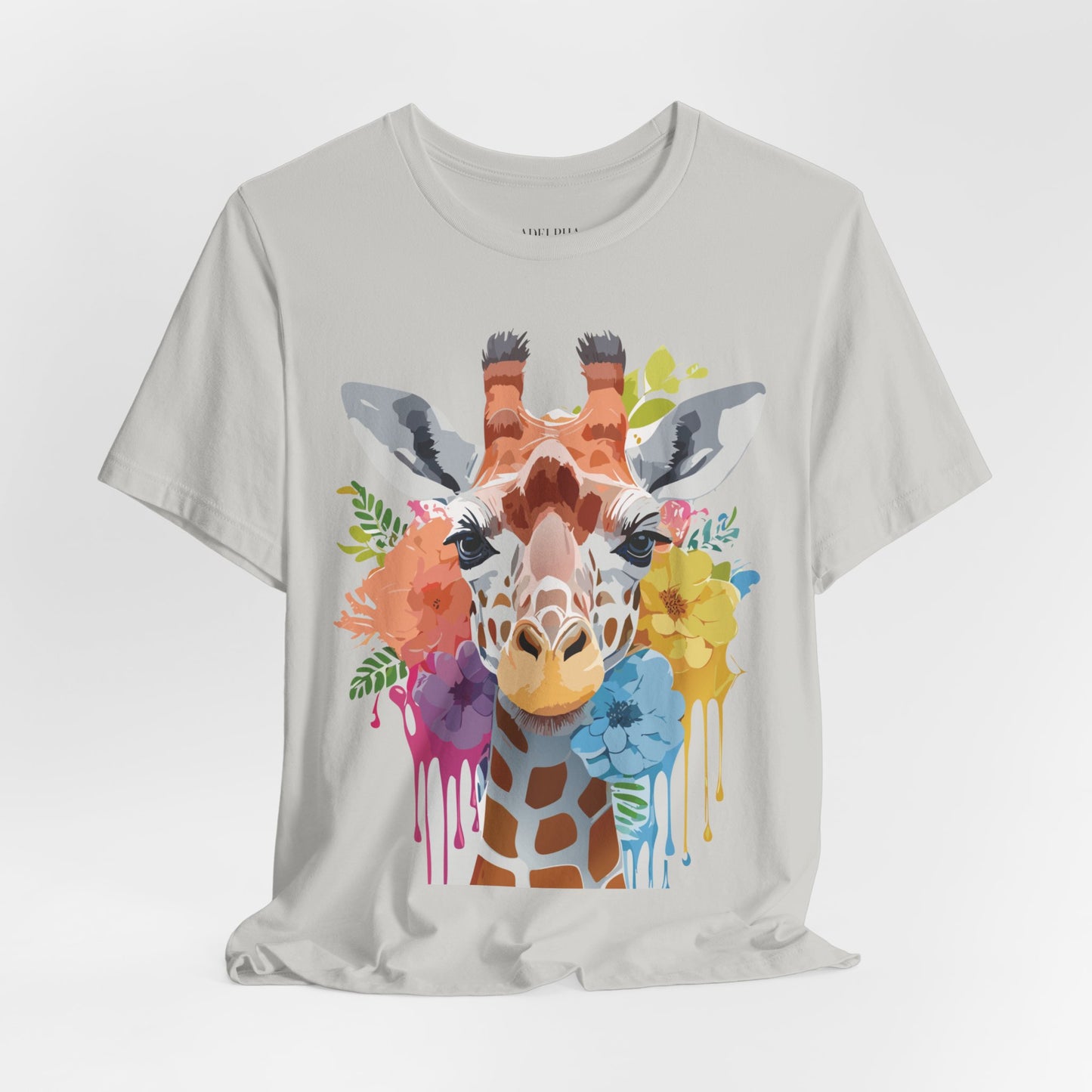 Natural Cotton Tee Shirt with Giraffe