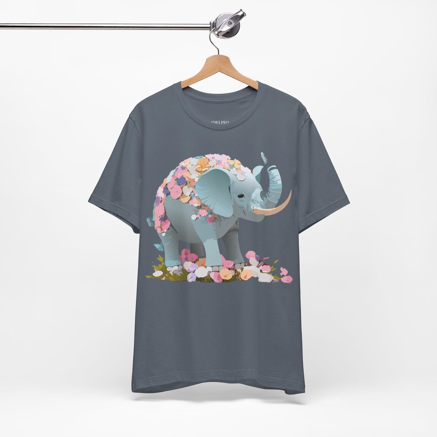 T-Shirt aus natürlicher Baumwolle mit Elefant