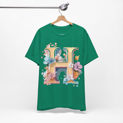 Natural Cotton Tee Shirt - Letters Collection - H Printify