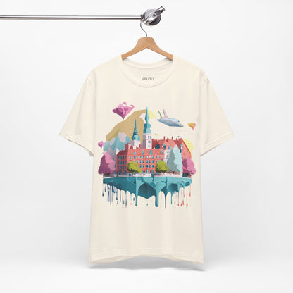 Natural Cotton Tee Shirt - Beautiful Places Collection - Warnemünde and Rostock - Germany Printify