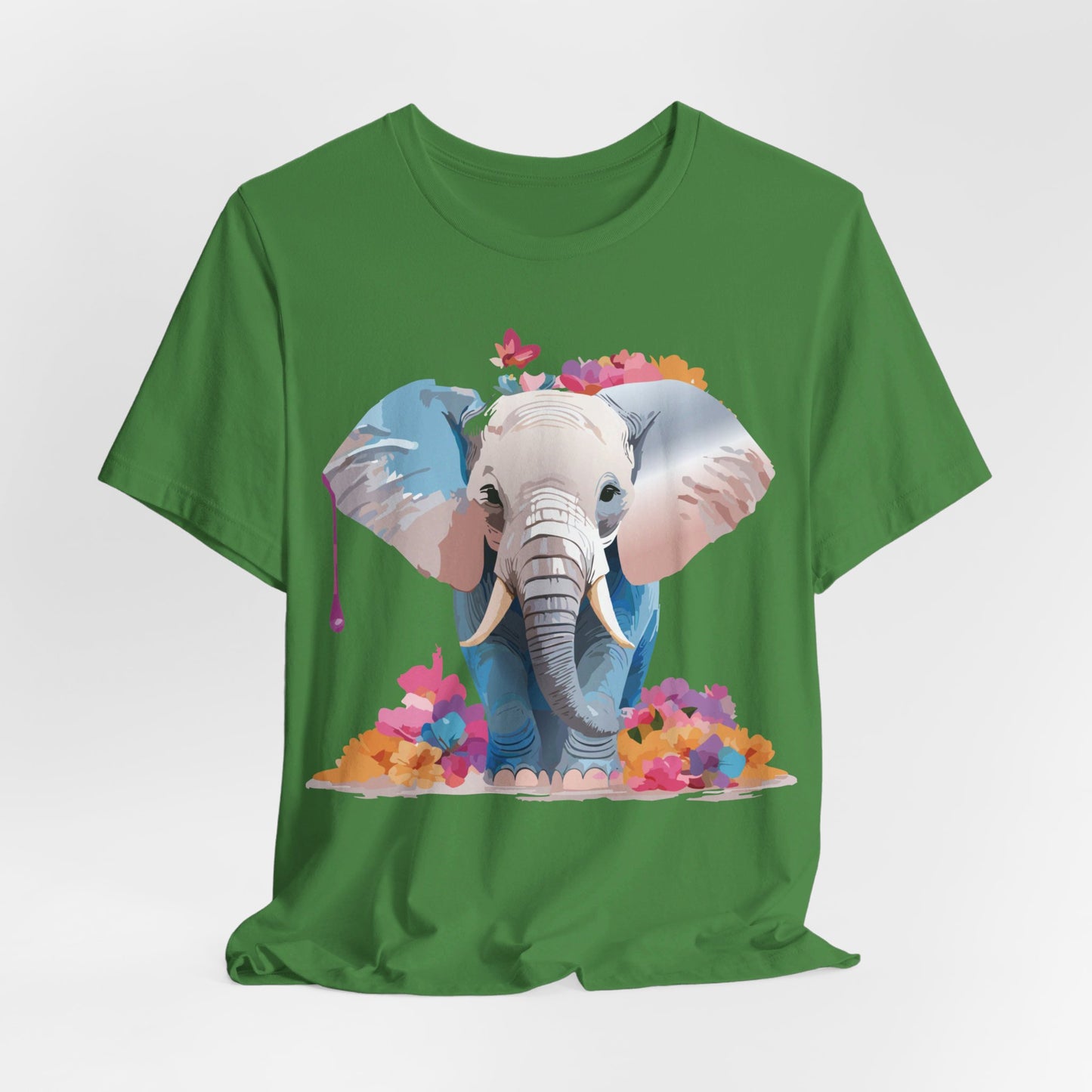 T-shirt en coton naturel avec motif éléphant