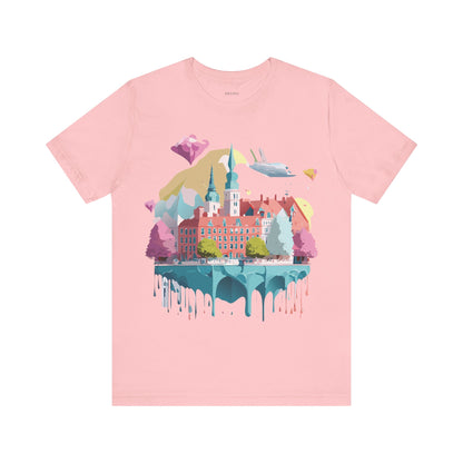 Natural Cotton Tee Shirt - Beautiful Places Collection - Warnemünde and Rostock - Germany Printify