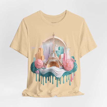 Natural Cotton Tee Shirt - Beautiful Places Collection - Paris Printify