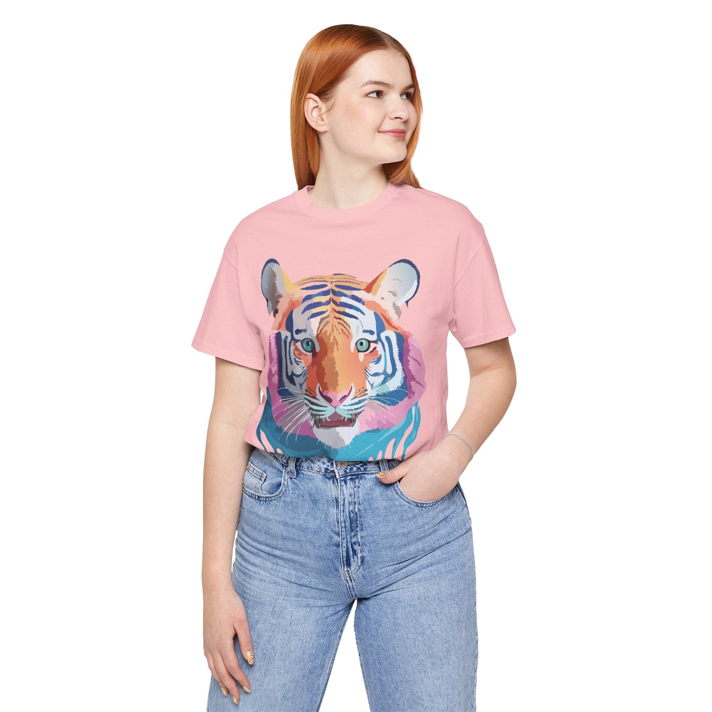 Natural Cotton Tee Shirt with Tiger