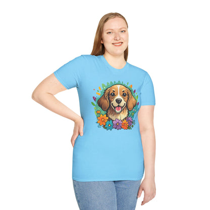 Dog Lover Unisex Animal Print T Shirt Cotton Tee Gildan Softstyle 64000