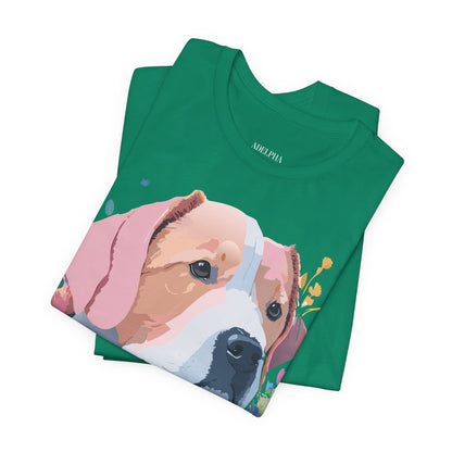 Natural Cotton Tee Shirt with Dog Printify