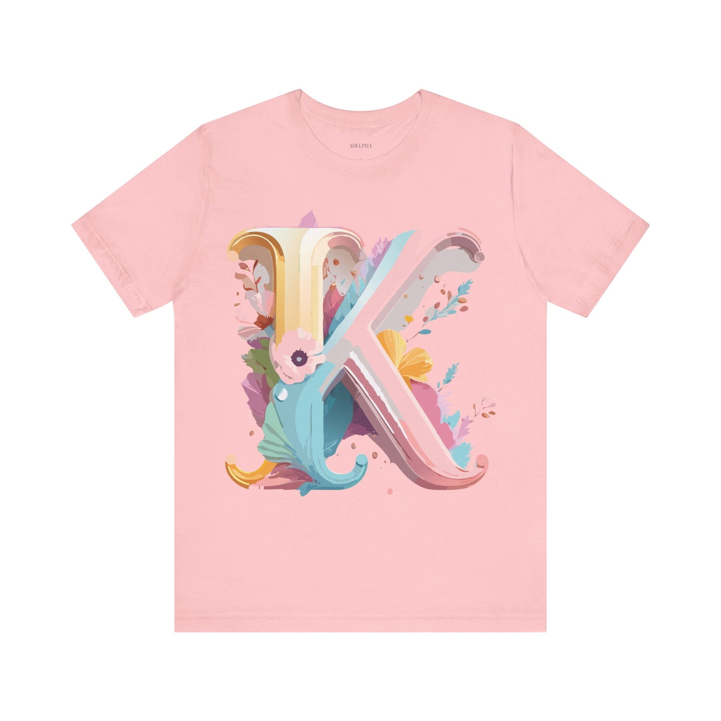 Natural Cotton Tee Shirt - Letters Collection - K