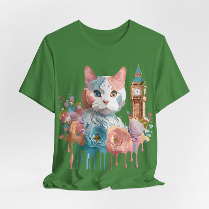 Natural Cotton Tee Shirt with Cat Printify