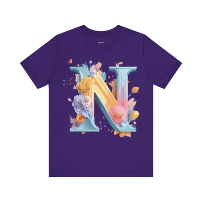 Natural Cotton Tee Shirt - Letters Collection - N Printify