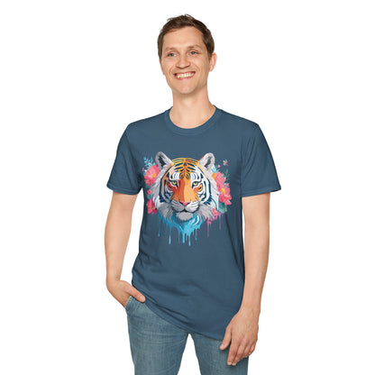 Tiger Shirt Unisex Animal Tee 100 Percent Ring Spun Cotton Softstyle