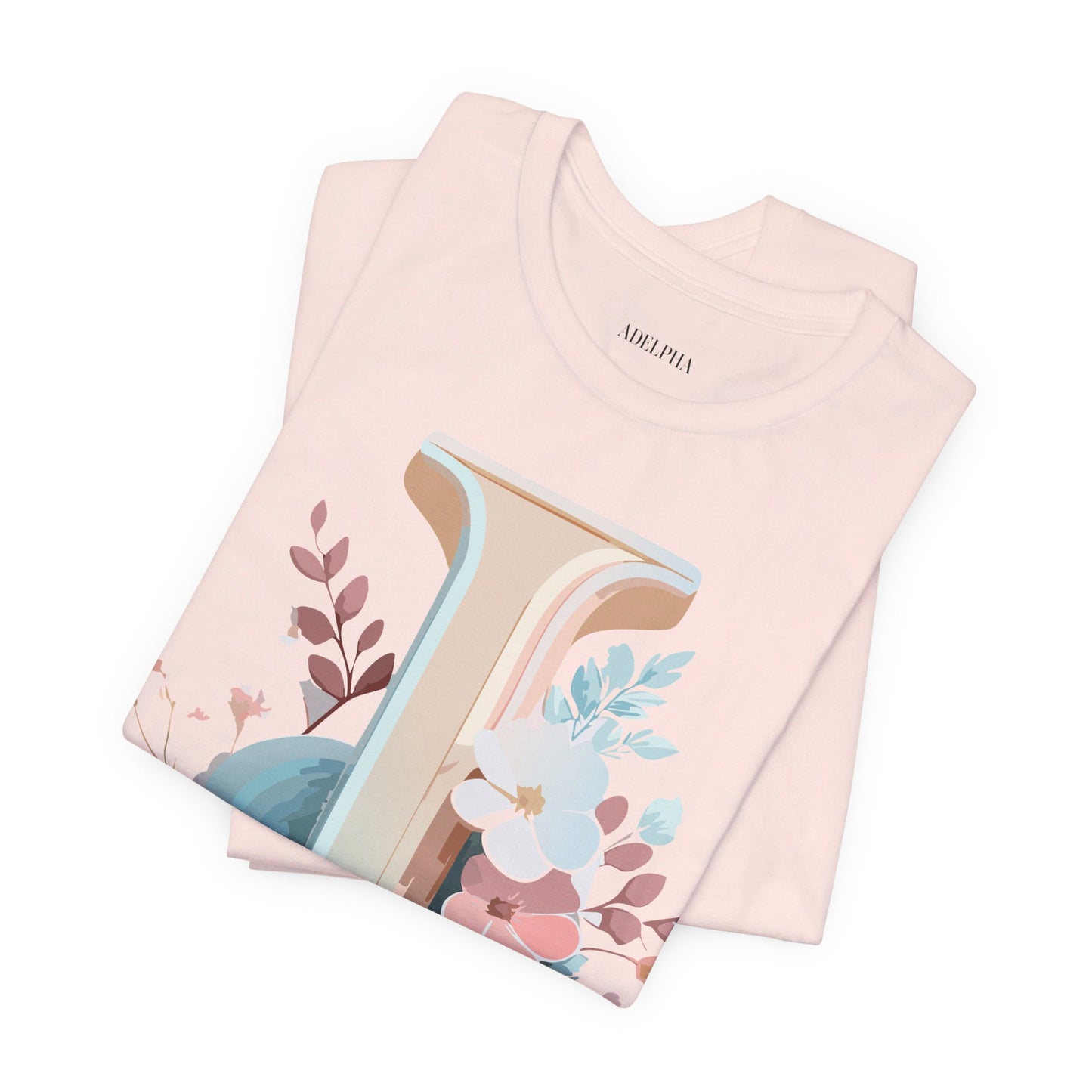 Natural Cotton Tee Shirt - Letters Collection - J