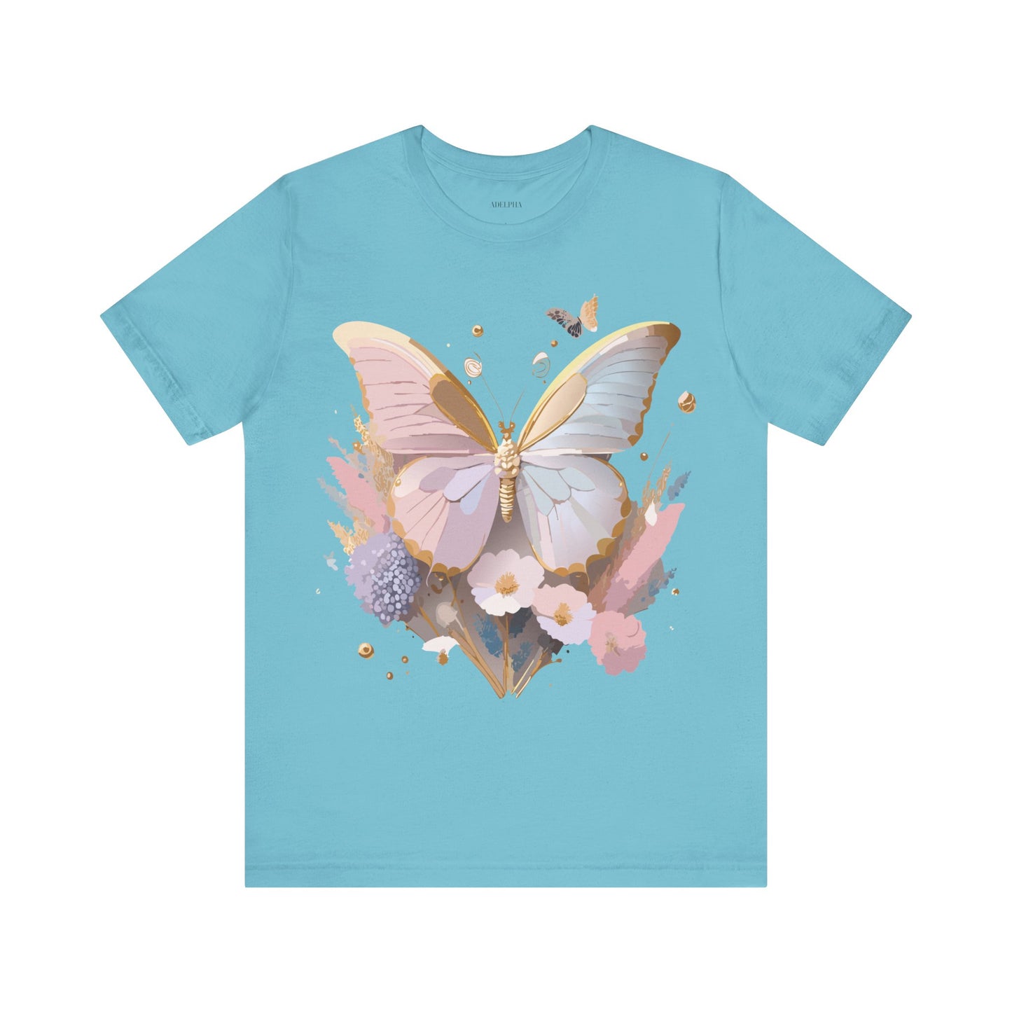 Natural Cotton Tee Shirt with Butterfly