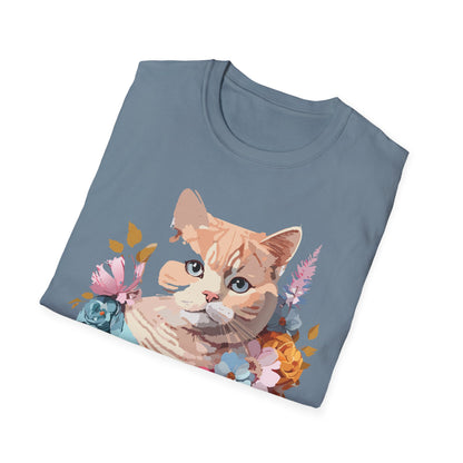 Cat Shirt Unisex Kitten Tee Softstyle Gildan 64000 Cotton Tee