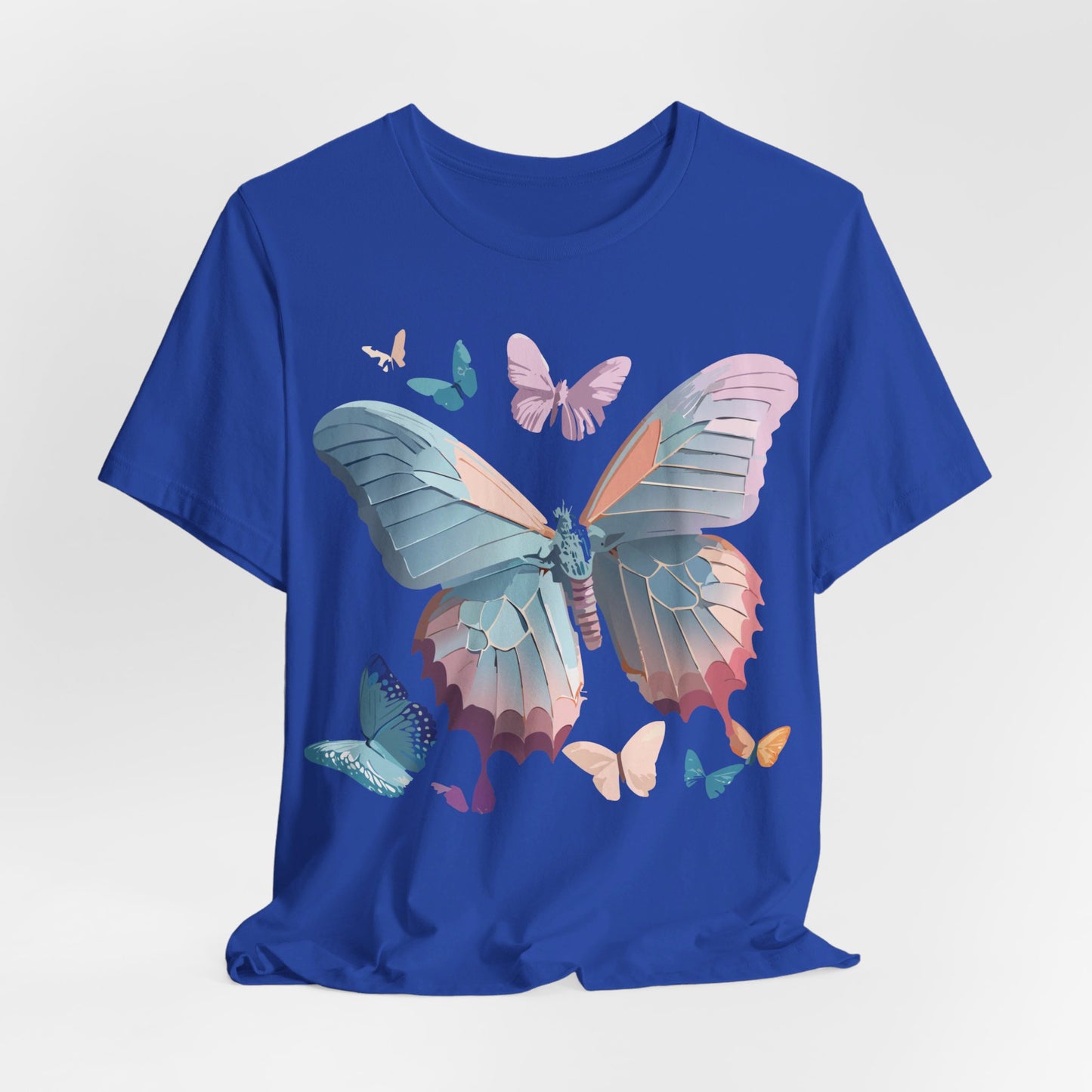 Natural Cotton Tee Shirt with Butterfly