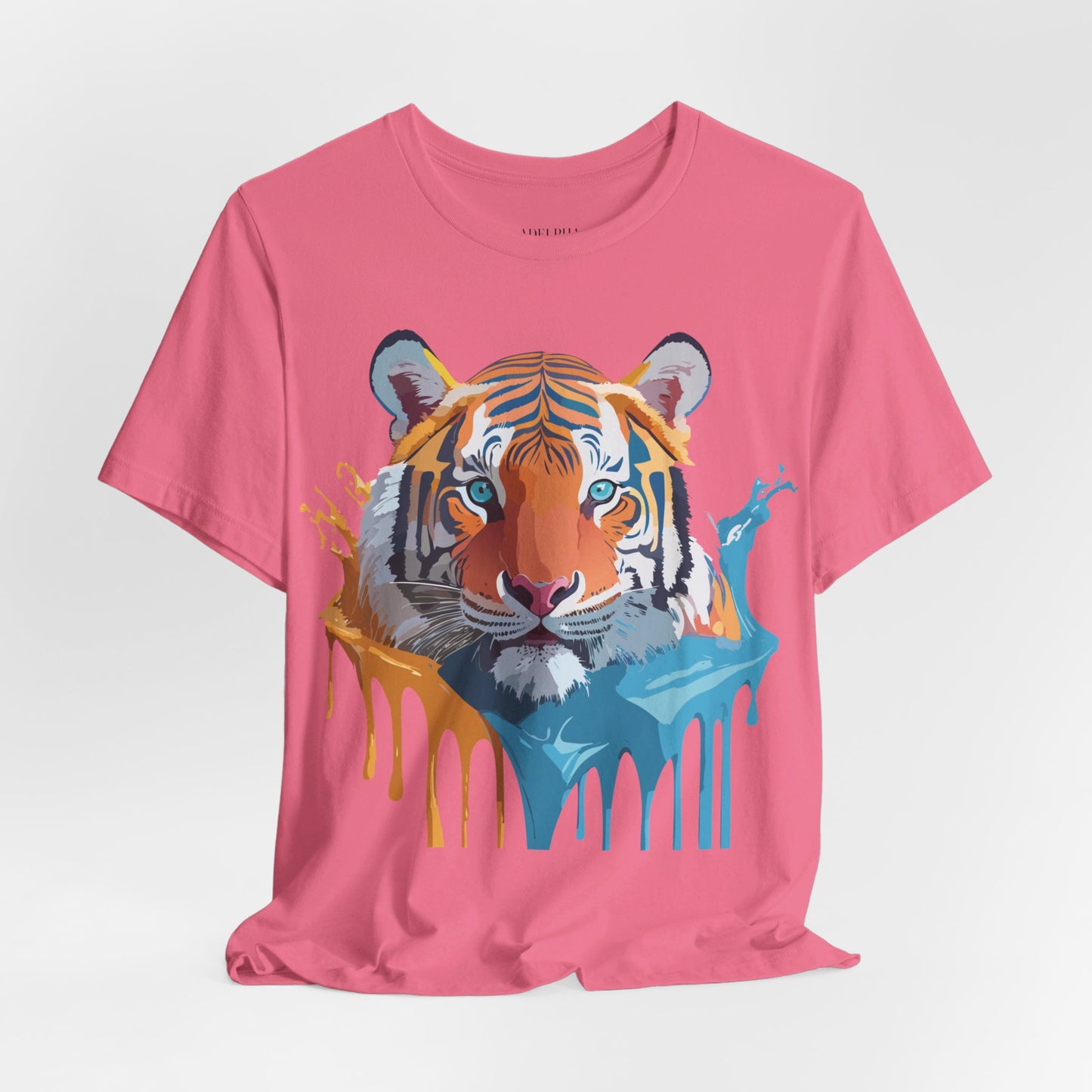 T-shirt en coton naturel avec motif tigre