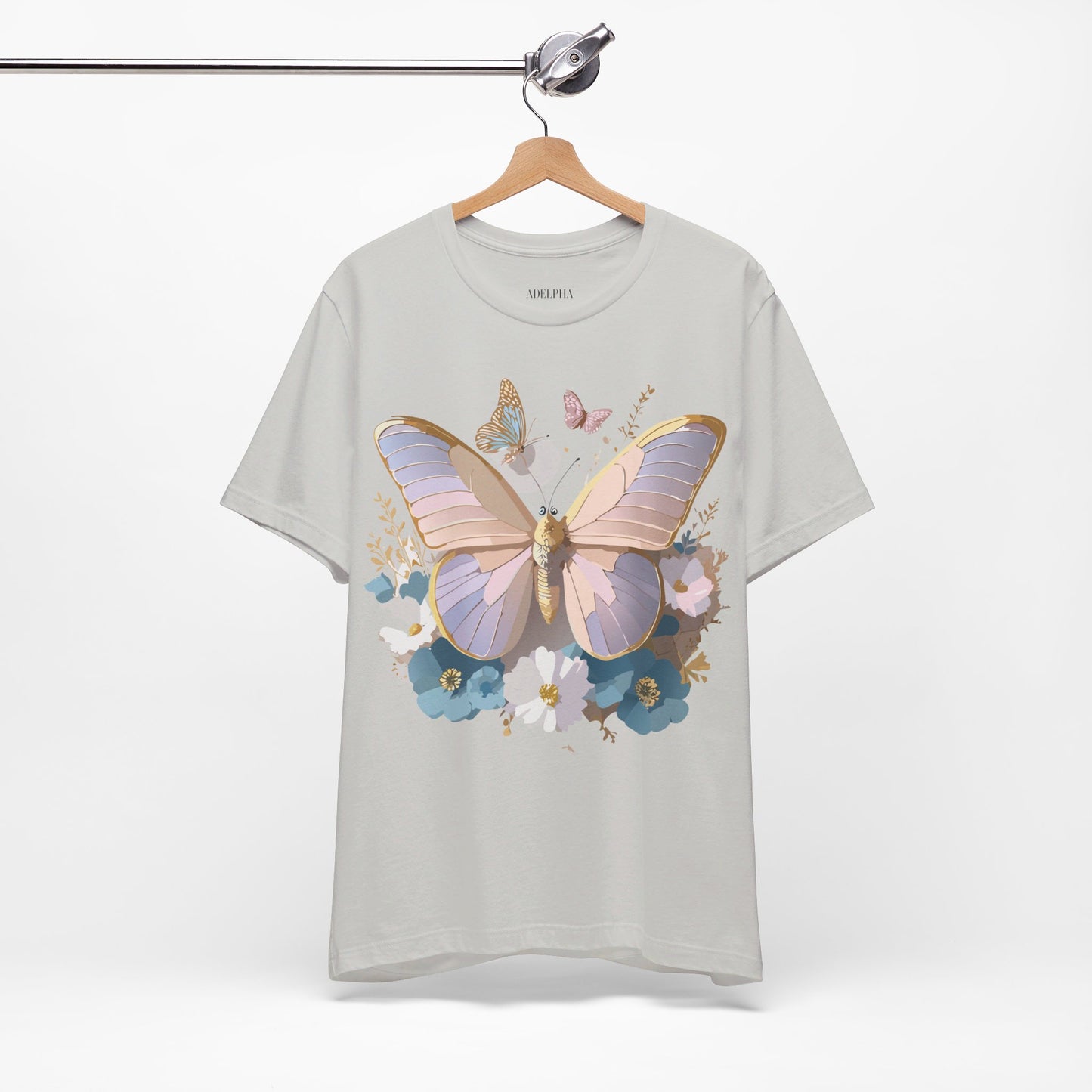 T-Shirt aus natürlicher Baumwolle mit Schmetterling