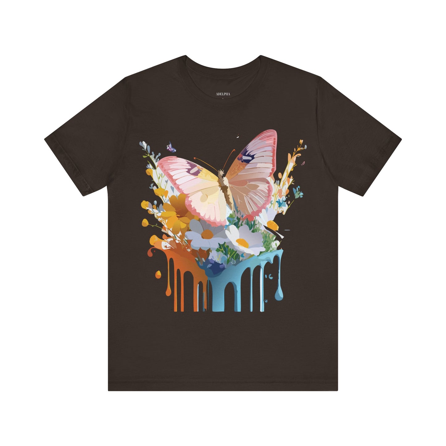 Natural Cotton Tee Shirt with Butterfly