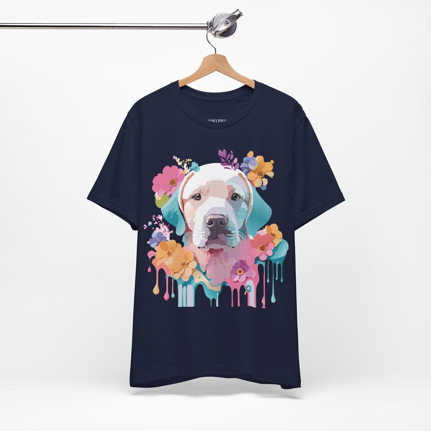 Natural Cotton Tee Shirt with Dog