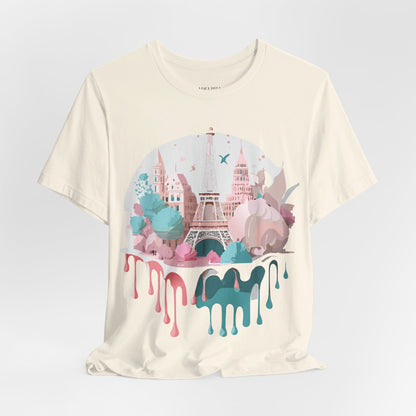 Natural Cotton Tee Shirt - Beautiful Places Collection - Paris Printify