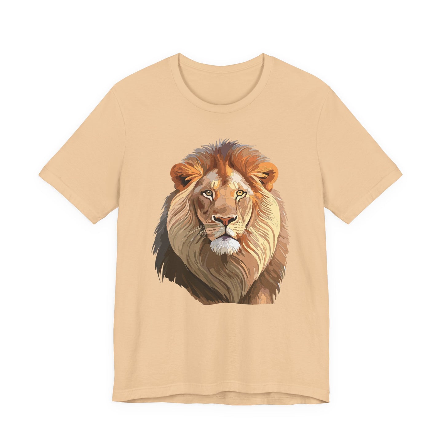 Safari Lion Head Illustration T-Shirt Unisex Cotton Realistic Lion Portrait Tee 3