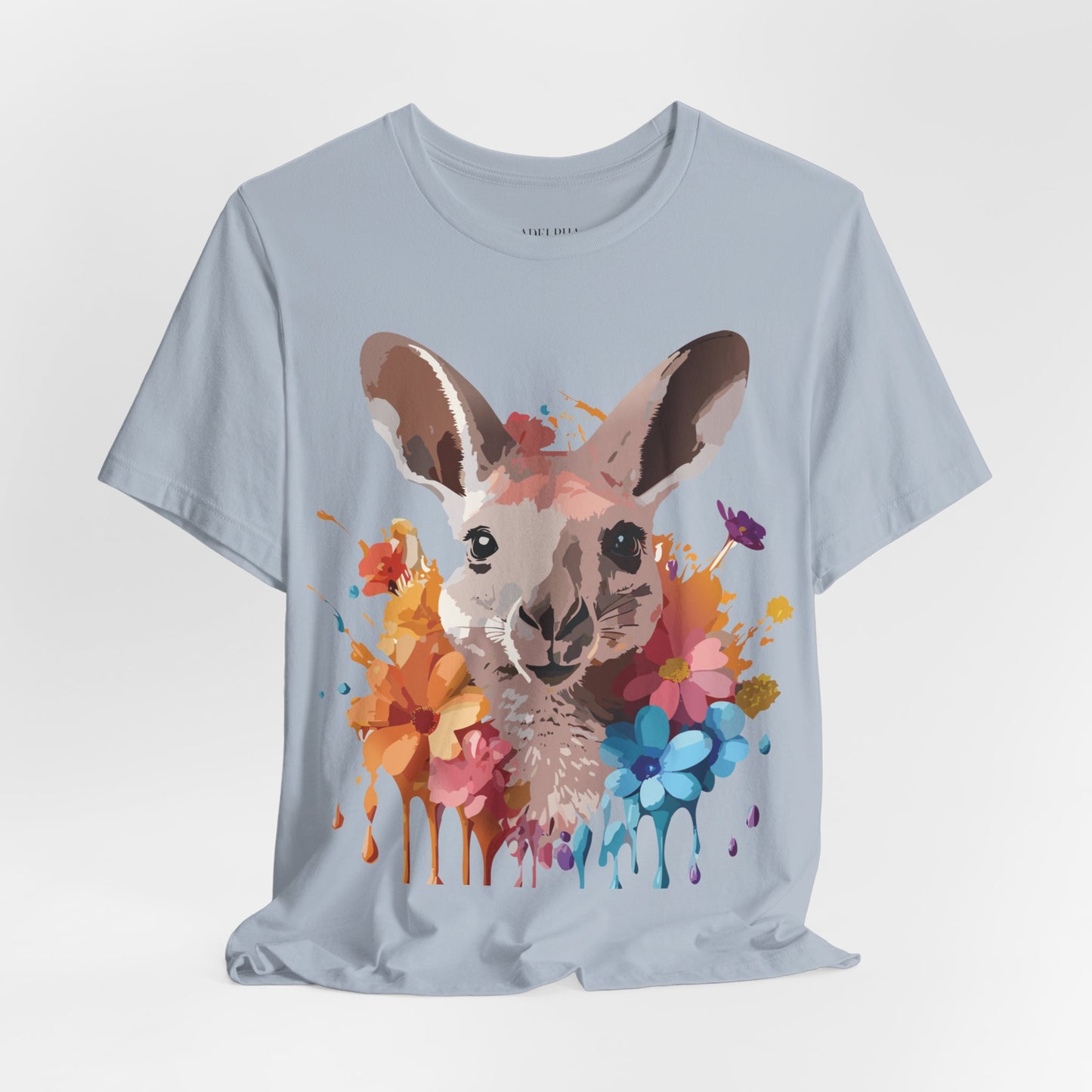 Natural Cotton Tee Shirt with Kangaroo