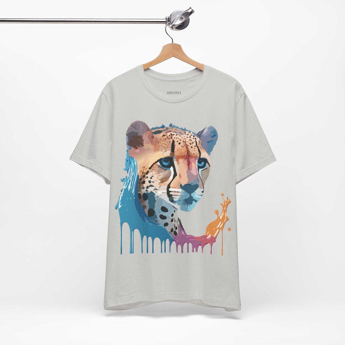 Natural Cotton Tee Shirt with Cheetah