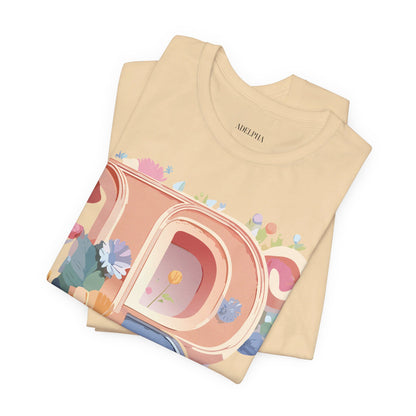 Natural Cotton Tee Shirt - Letters Collection - R Printify