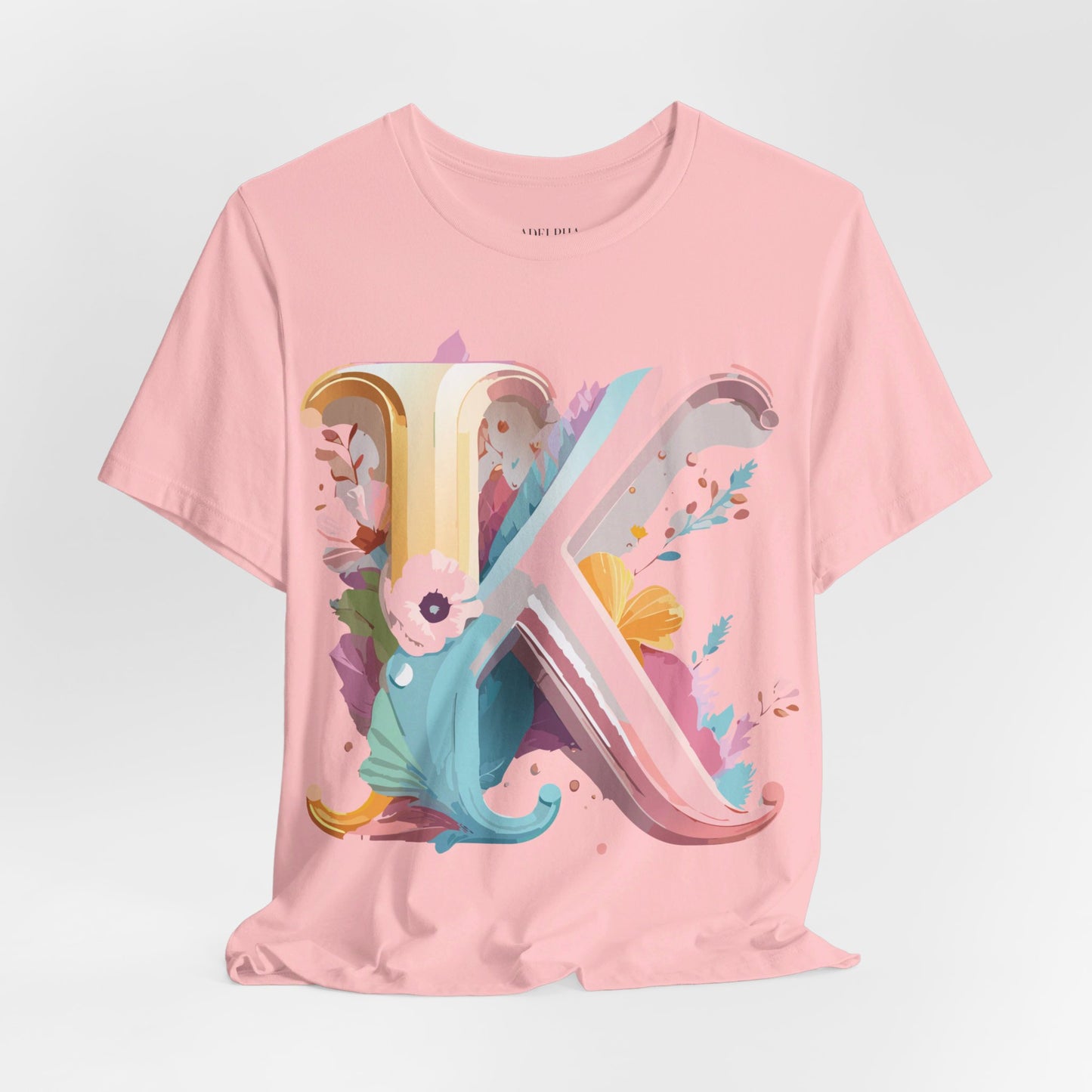 Natural Cotton Tee Shirt - Letters Collection - K