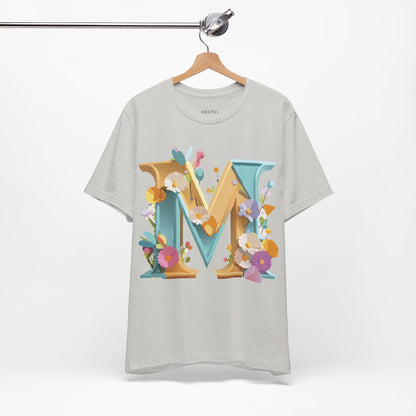 Natural Cotton Tee Shirt - Letters Collection - M Printify