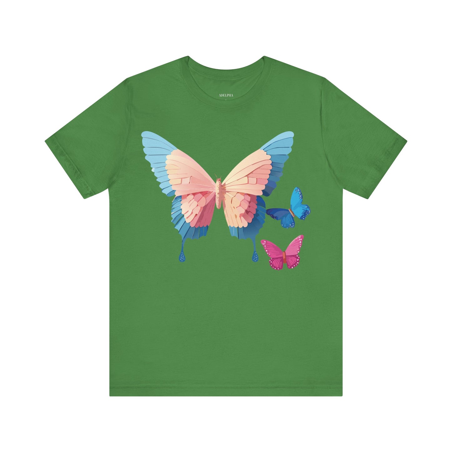 Natural Cotton Tee Shirt with Butterfly