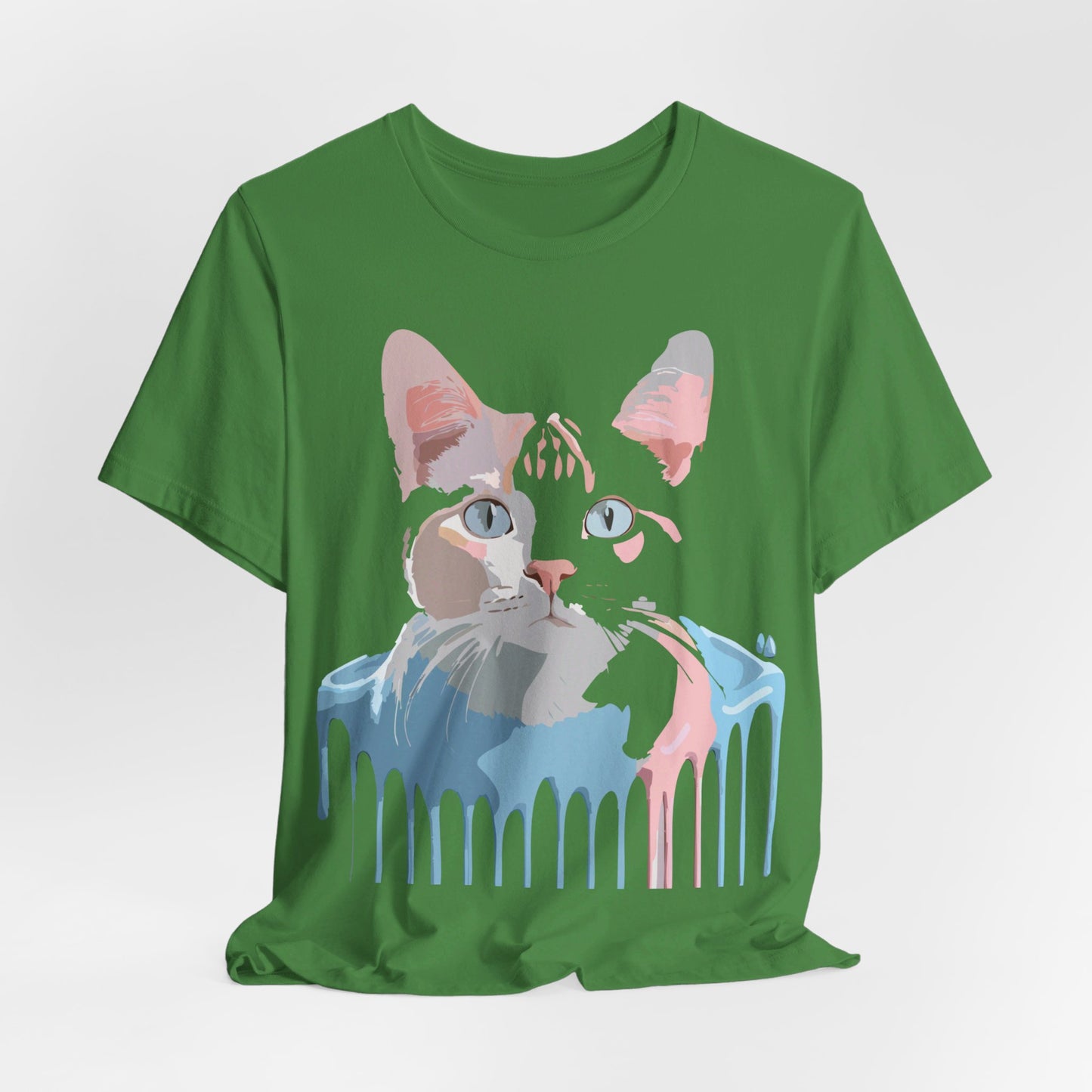 Natural Cotton Tee Shirt with Cat