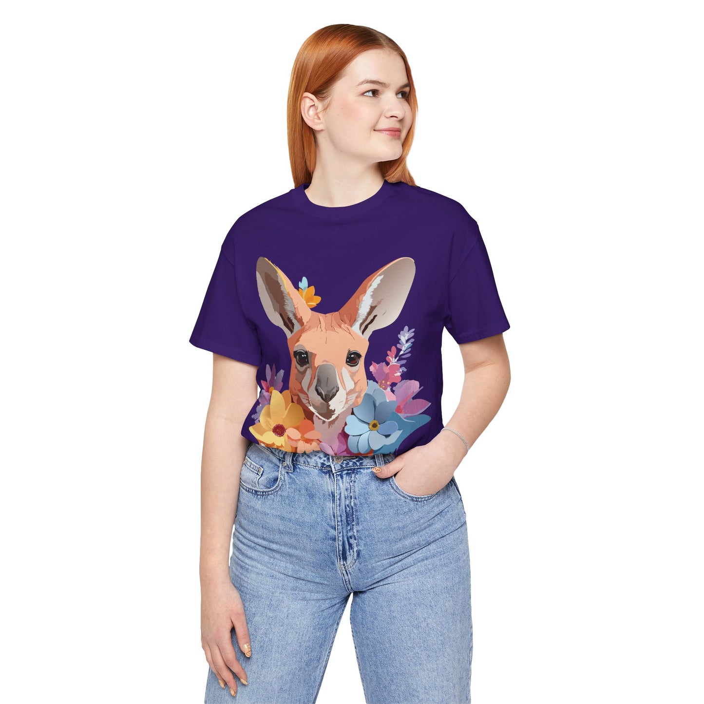 Natural Cotton Tee Shirt with Kangaroo