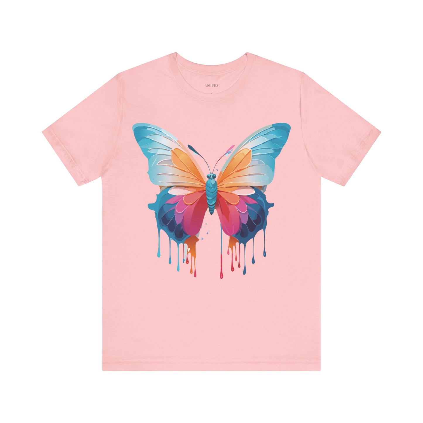 Natural Cotton Tee Shirt with Butterfly