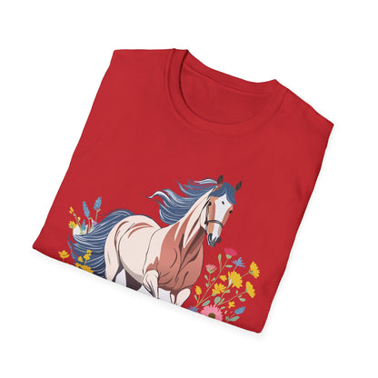 Unisex Horse Tee Softstyle Cotton Shirt With Animals Design Graphic