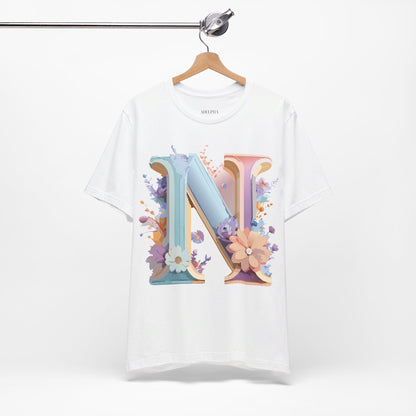 Natural Cotton Tee Shirt - Letters Collection - N Printify