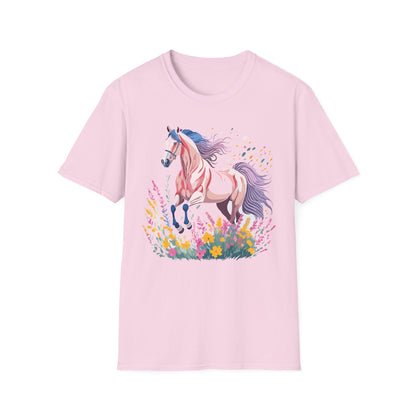 Horse Shirt Unisex Tee Animal Print Gildan Softstyle 64000 Ring Spun Cotton