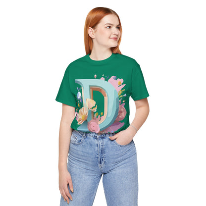 Natural Cotton Tee Shirt - Letters Collection - D Printify