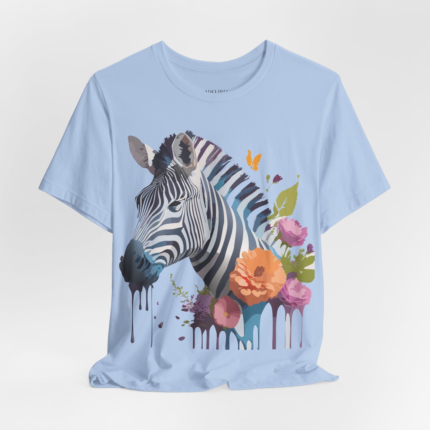 Natural Cotton Tee Shirt with Zebra