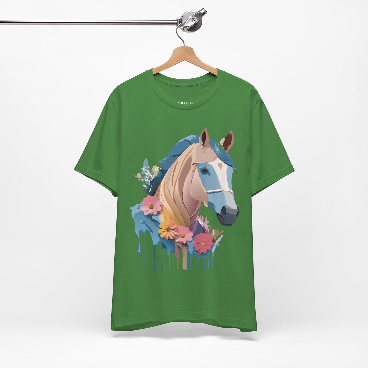 Natural Cotton Tee Shirt with Horse