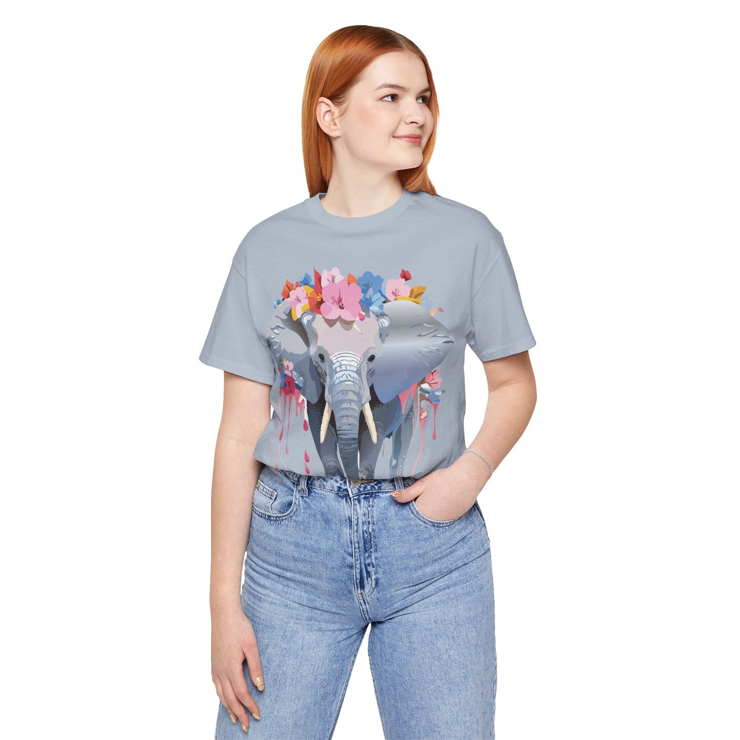 T-Shirt aus natürlicher Baumwolle mit Elefant