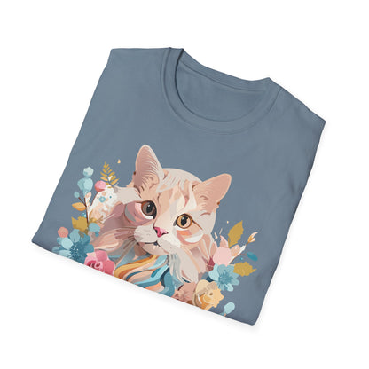 Unisex Cat Shirt Kitten Tee Cat Lover Tee Softstyle 64000 Gildan