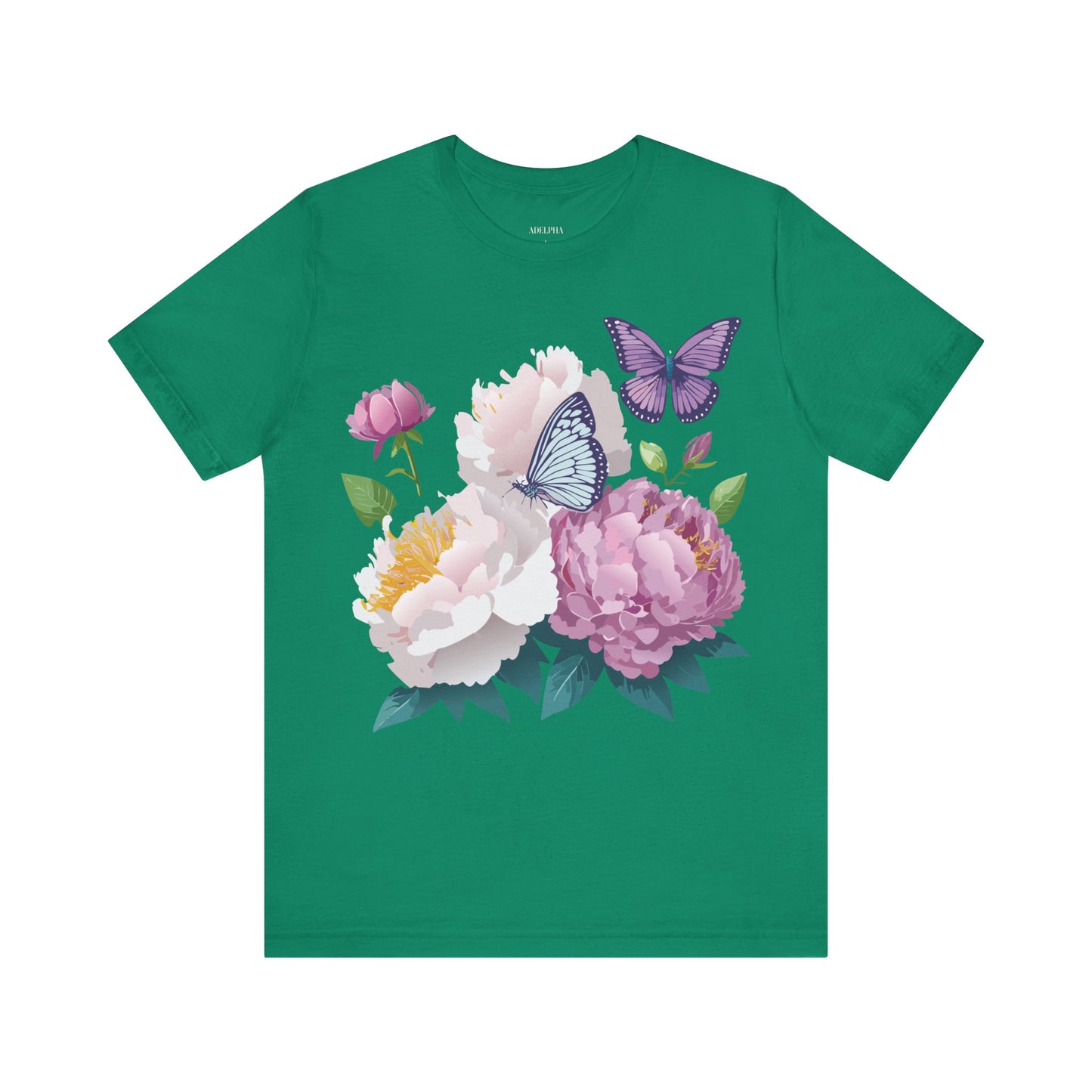 Natural Cotton Tee Shirt with Flowers