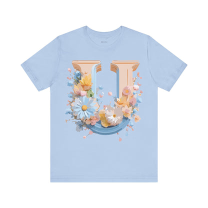 Natural Cotton Tee Shirt - Letters Collection - U Printify