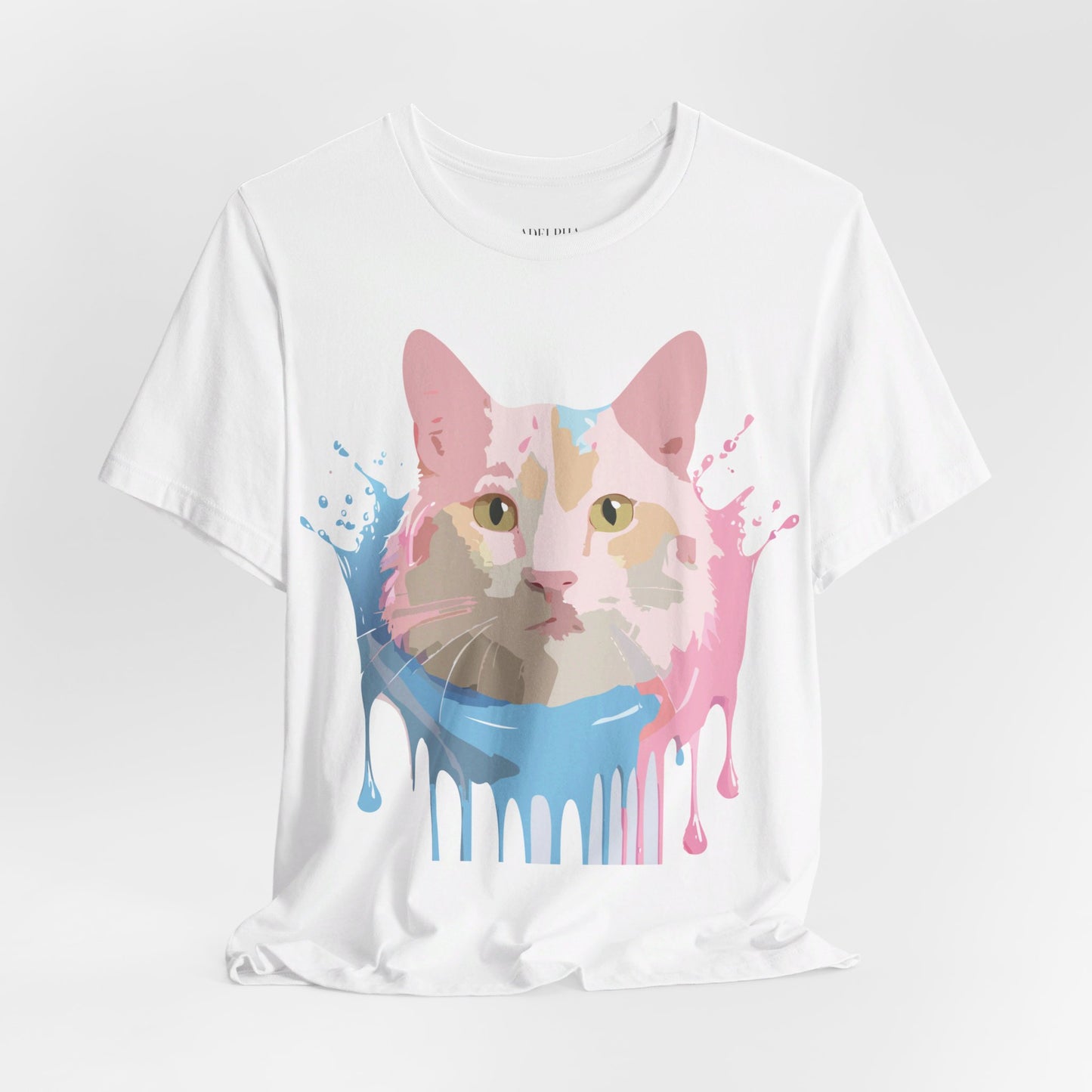 Natural Cotton Tee Shirt with Cat