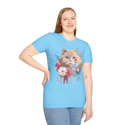 Cat Shirt Unisex Cat Tee Kitten Print Softstyle Gildan 64000