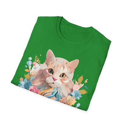 Unisex Cat Shirt Kitten Tee Cat Lover Tee Softstyle 64000 Gildan