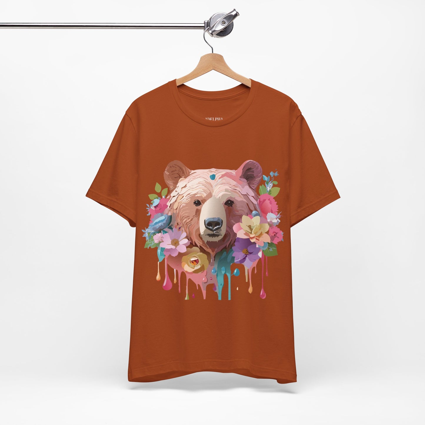 Natural Cotton Tee Shirt with Bear