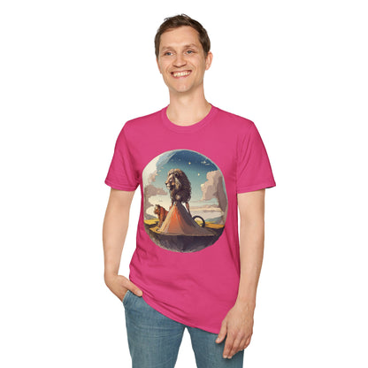 Lion Graphic T Shirt Unisex Softstyle 64000 Gildan 100 Percent Cotton Tee